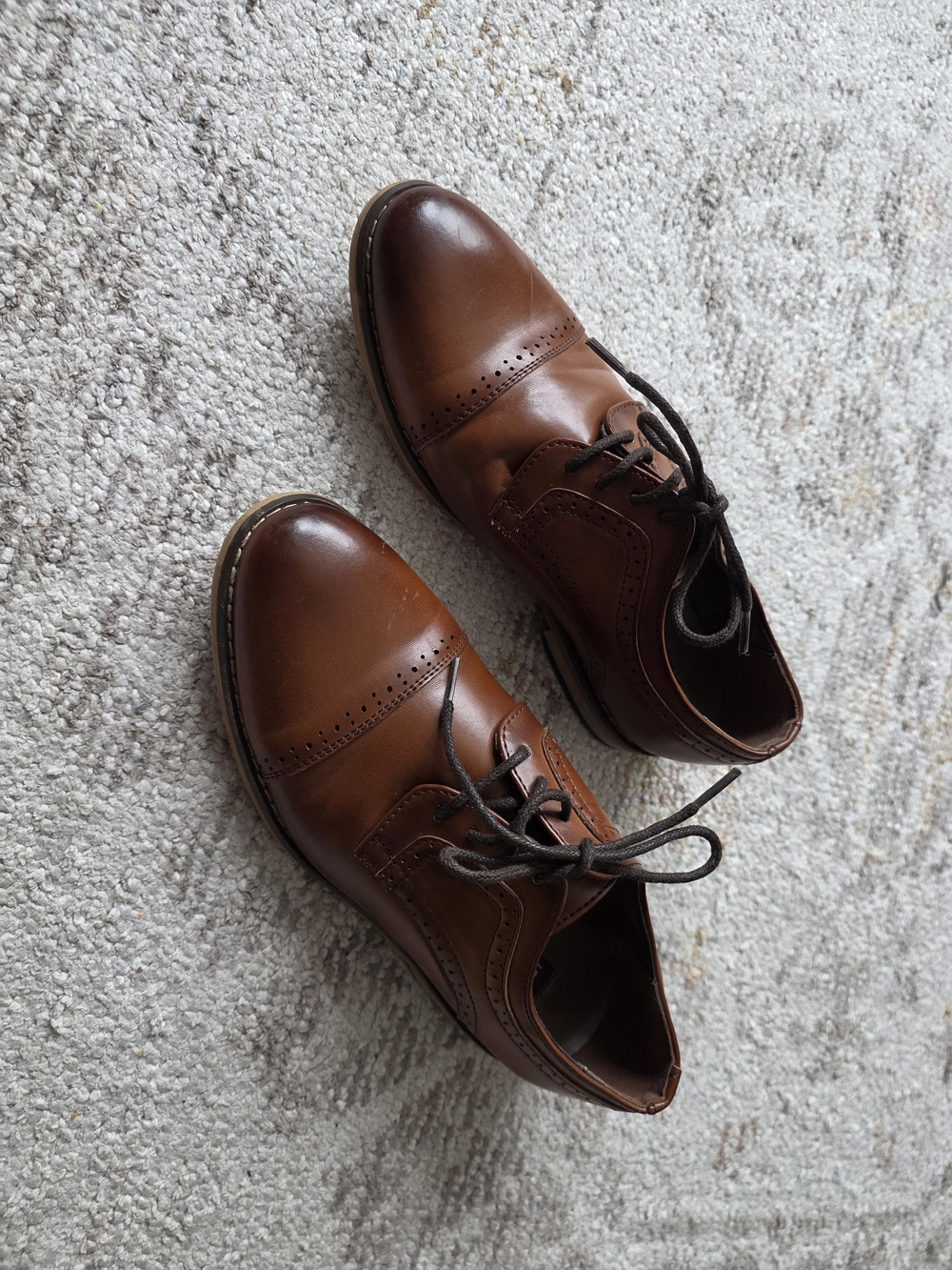 Stacy Adams Brown Wingtip Lace-Up Dress Shoes